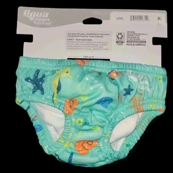 Aqua SwimSchool Seahorse Bucket Hat and Swim Diaper - Picture 5 of 6